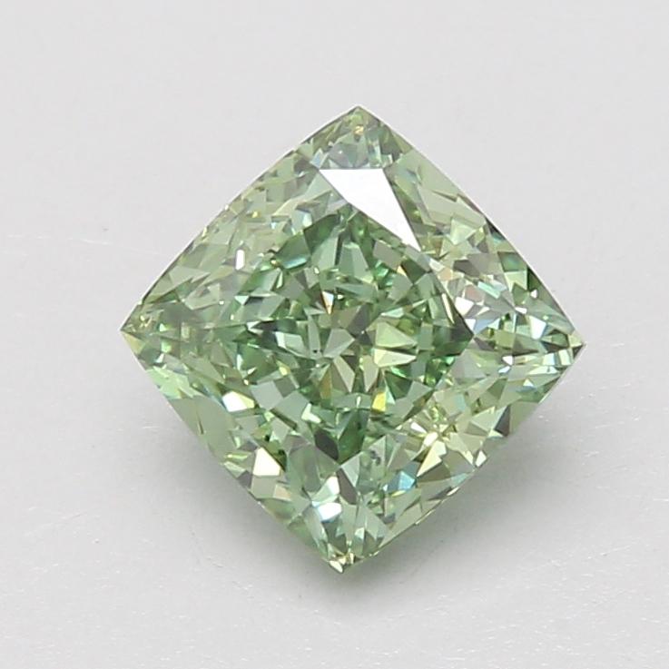 2.09 Ct. Fancy Vivid Green Cushion Lab Grown Diamond