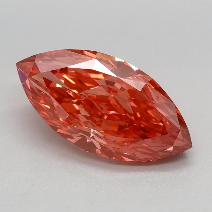 2.67 Ct. Fancy Vivid Pink Orange Marquise Lab Grown Diamond