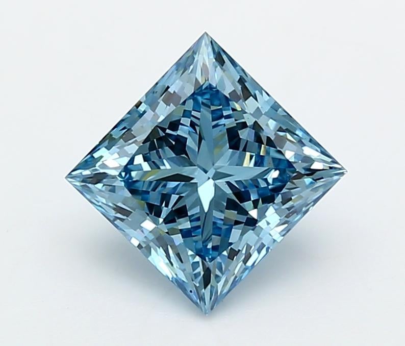 2.51 Ct. Fancy Vivid  Blue Princess Lab Grown Diamond