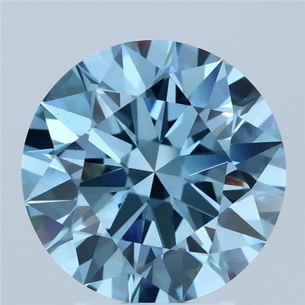 3.37 Ct. Fancy Vivid Blue Round Lab Grown Diamond