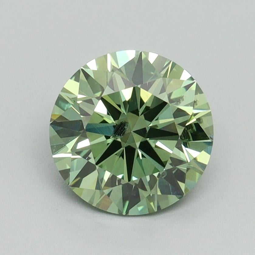 1.40 Ct. Fancy Vivid Green Round Lab Grown Diamond