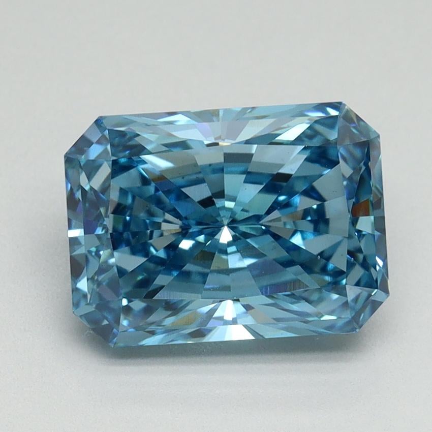 3.19 Ct. Fancy Vivid Blue Radiant Lab Grown Diamond