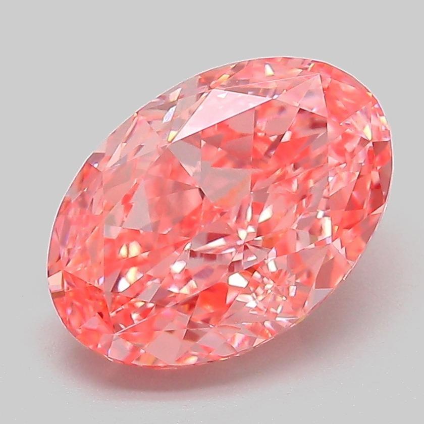 3.04 Ct. Fancy Vivid Pink Oval Lab Grown Diamond