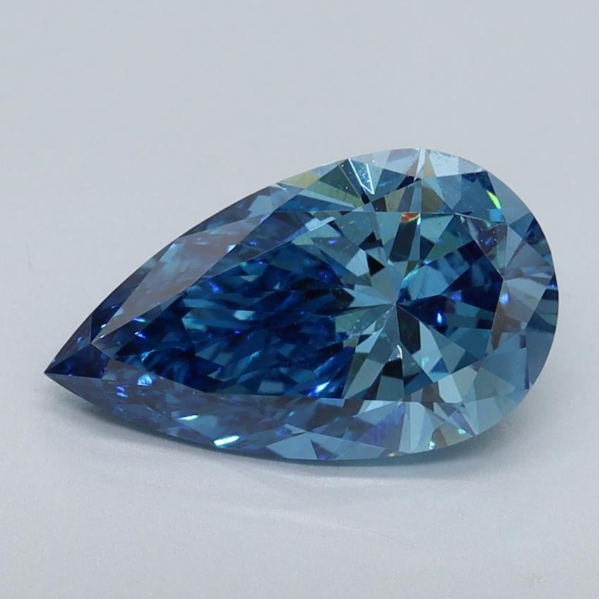2.06 Ct. Fancy Vivid Blue Pear Lab Grown Diamond