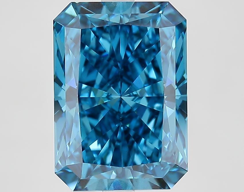 6.02 Ct. Fancy Vivid Blue Radiant Lab Grown Diamond