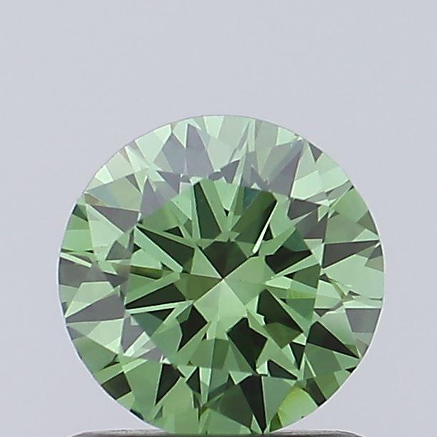 0.53 Ct. Fancy Vivid Green Round Lab Grown Diamond