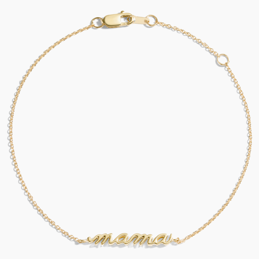 14K Yellow Gold Mama Bracelet