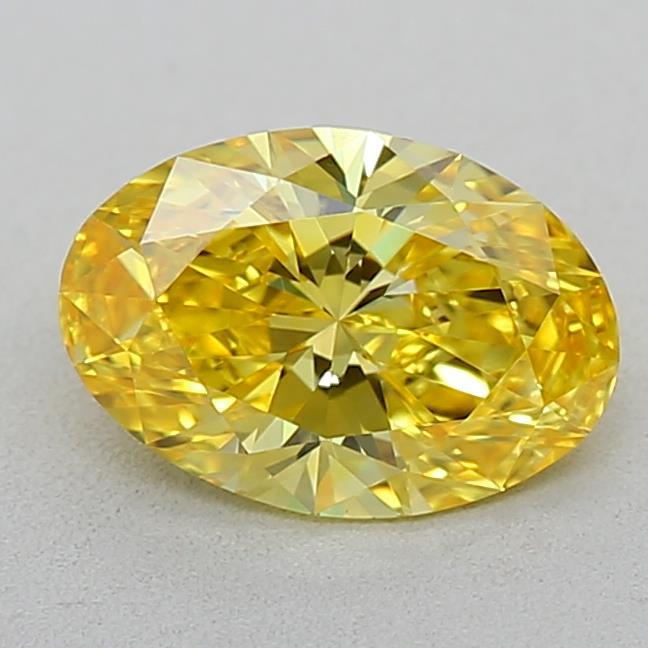 0.53 Ct. Fancy Vivid Yellow Oval Lab Grown Diamond