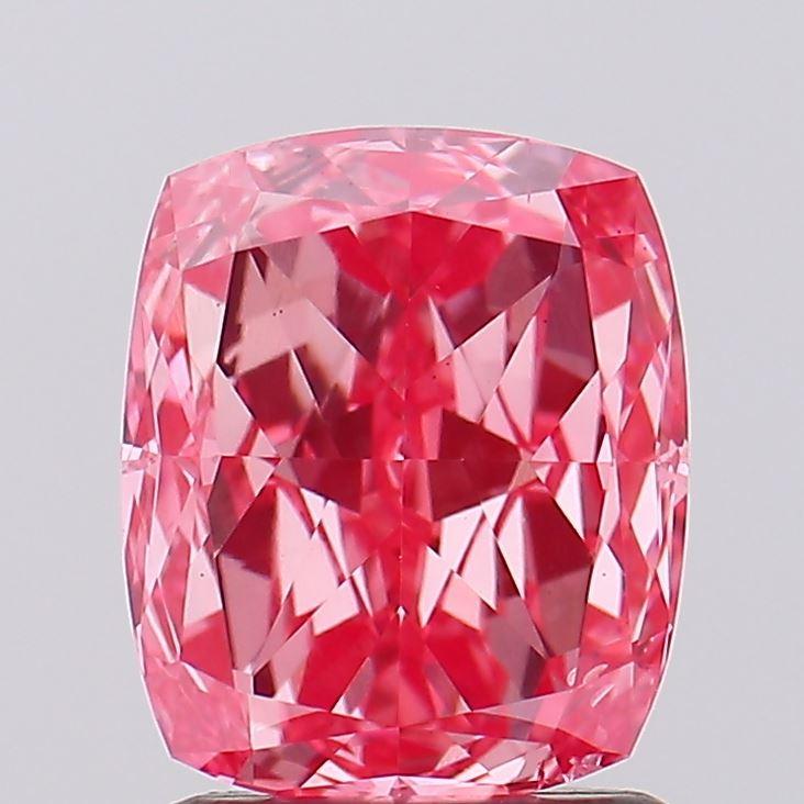 1.24 Ct. Fancy Vivid Pink Cushion Lab Grown Diamond