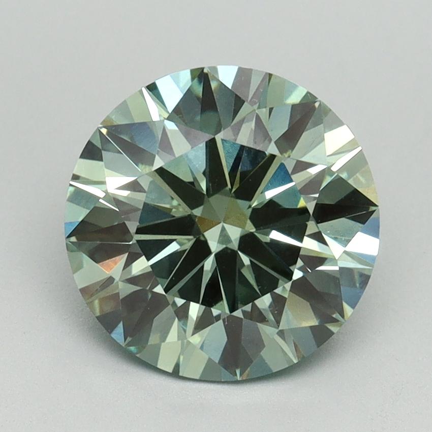 2.51 Ct. Fancy Vivid Green Round Lab Grown Diamond