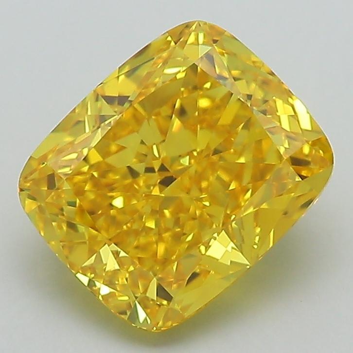 2.46 Ct. Fancy Vivid Yellow Cushion Lab Grown Diamond
