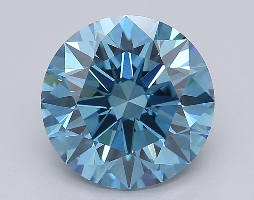 2.52 Ct. Fancy Vivid Blue Round Lab Grown Diamond