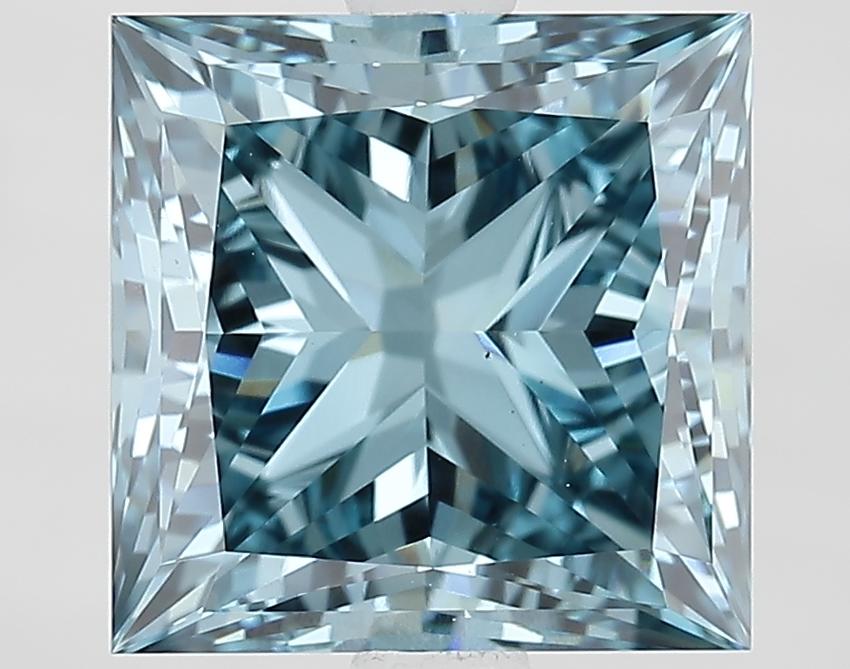3.26 Ct. Fancy Vivid Blue Princess Lab Grown Diamond