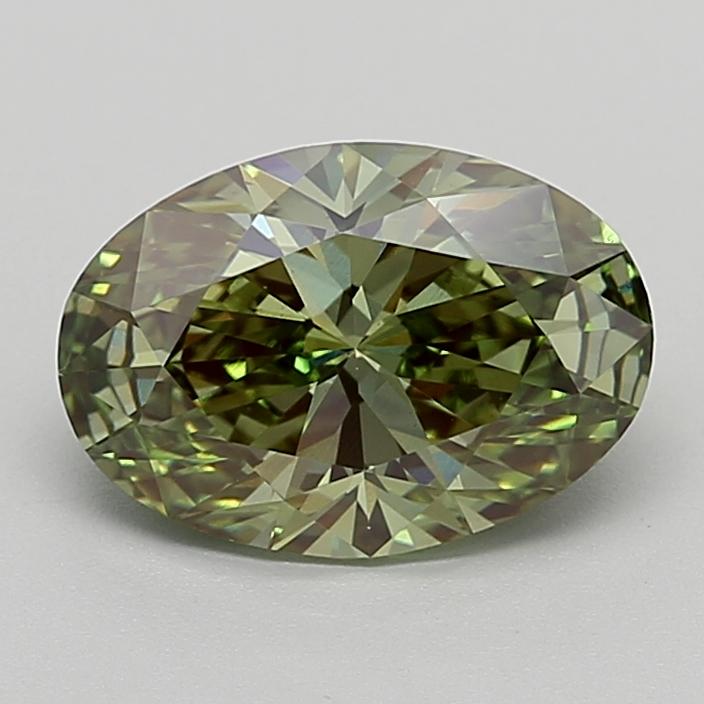 2.31 Ct. Fancy Vivid  Green Oval Lab Grown Diamond