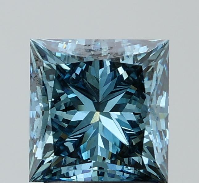 2.58 Ct. Fancy Vivid Blue Princess Lab Grown Diamond