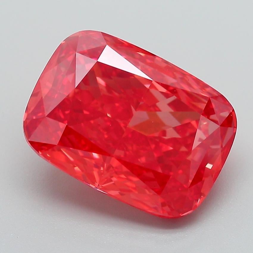 5.53 Ct. Fancy Vivid Red Cushion Lab Grown Diamond