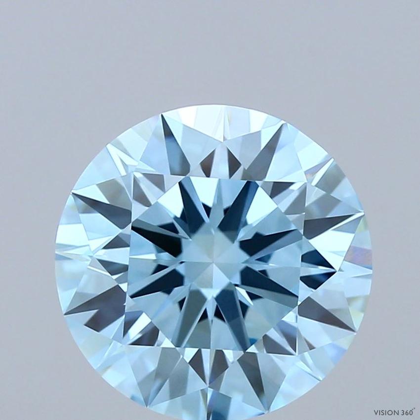 4.05 Ct. Fancy Vivid Blue Round Lab Grown Diamond