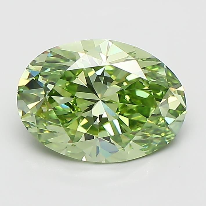 1.50 Ct. Fancy Vivid  Green Oval Lab Grown Diamond