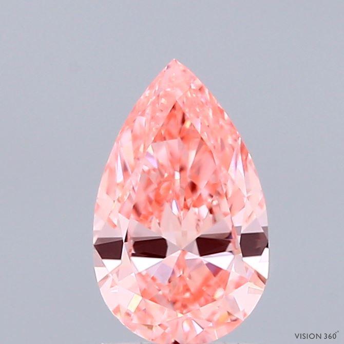 0.90 Ct. Fancy Vivid Pink Pear Lab Grown Diamond