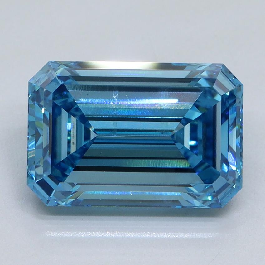 3.17 Ct. Fancy Vivid Malibu Blue Emerald Lab Grown Diamond