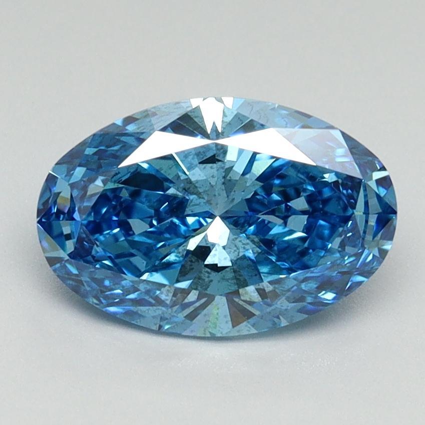 1.62 Ct. Fancy Vivid Blue Oval Lab Grown Diamond