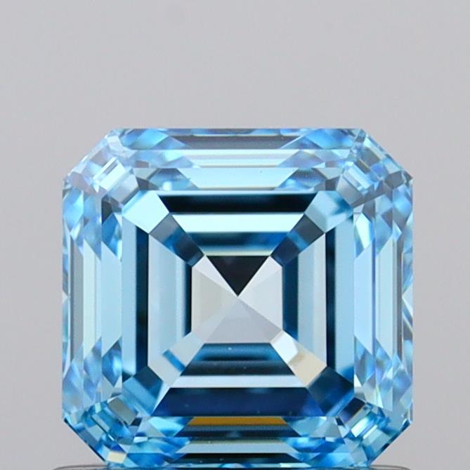 1.00 Ct. Fancy Vivid Blue Asscher Lab Grown Diamond