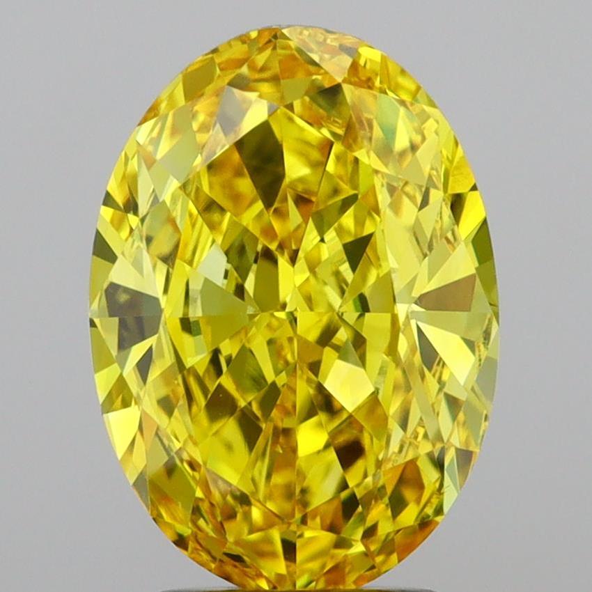 3.04 Ct. Fancy Vivid Yellow Oval Lab Grown Diamond