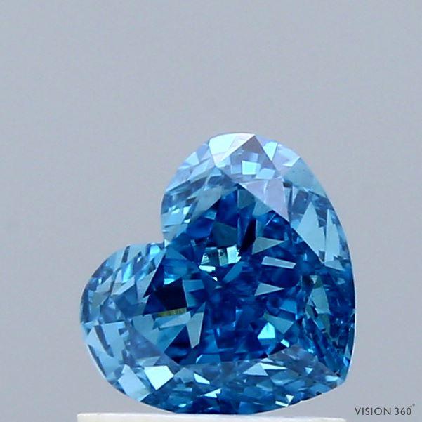 1.02 Ct. Fancy Vivid Blue Heart Lab Grown Diamond
