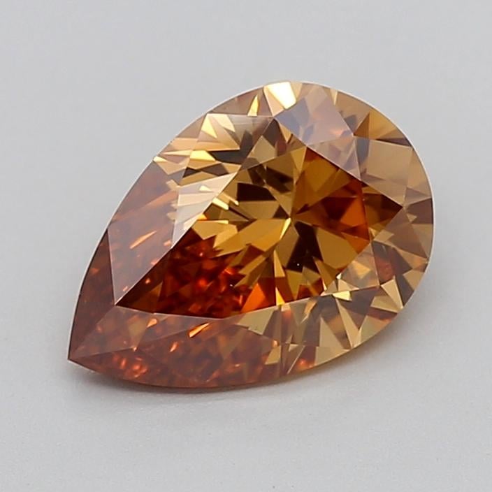 1.99 Ct. Fancy Orangy Brown Pear Lab Grown Diamond