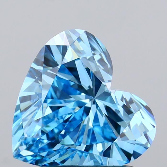 1.53 Ct. Fancy Vivid Blue Heart Lab Grown Diamond