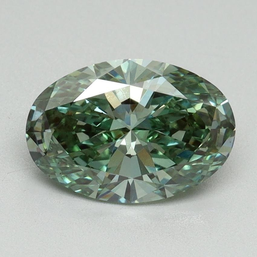 1.60 Ct. Fancy Vivid Pacific Green Oval Lab Grown Diamond