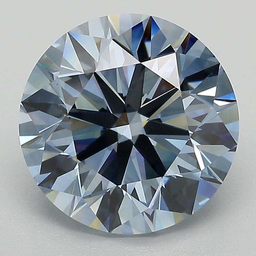 4.07 Ct. Fancy Intense Blue Round Lab Grown Diamond
