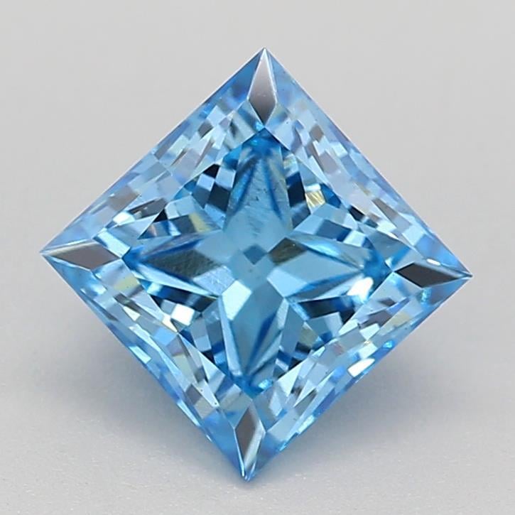 0.91 Ct. Fancy Vivid Blue Princess Lab Grown Diamond