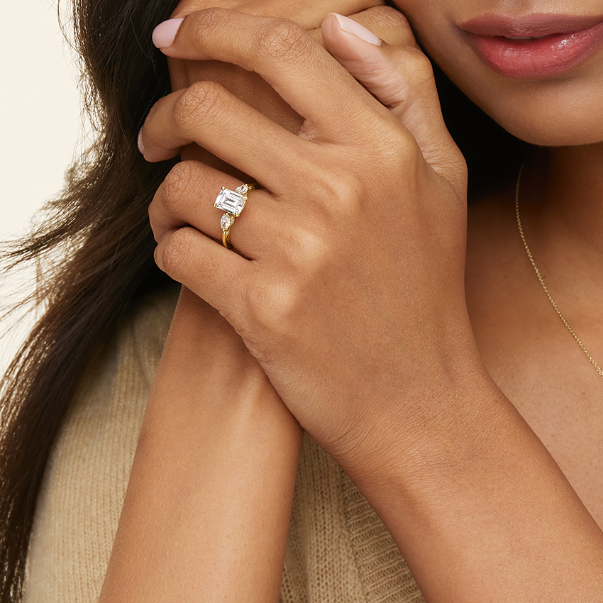 18K Yellow Gold Simply Tacori Three Stone Marquise Diamond Ring, large additional view 1