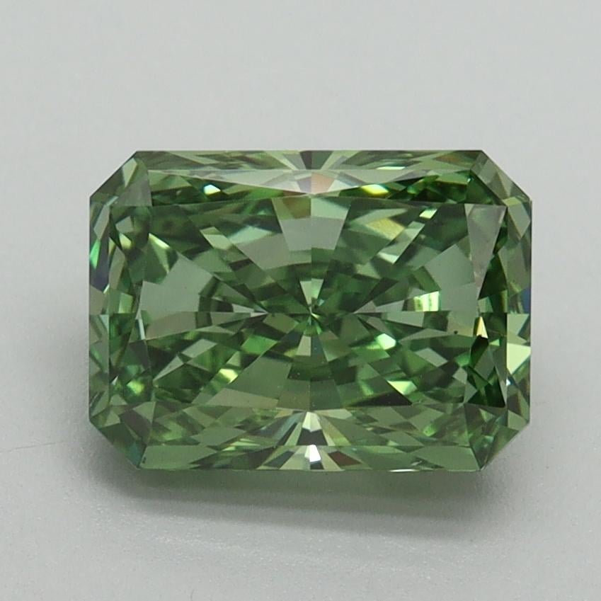 2.01 Ct. Fancy Vivid Green Radiant Lab Grown Diamond