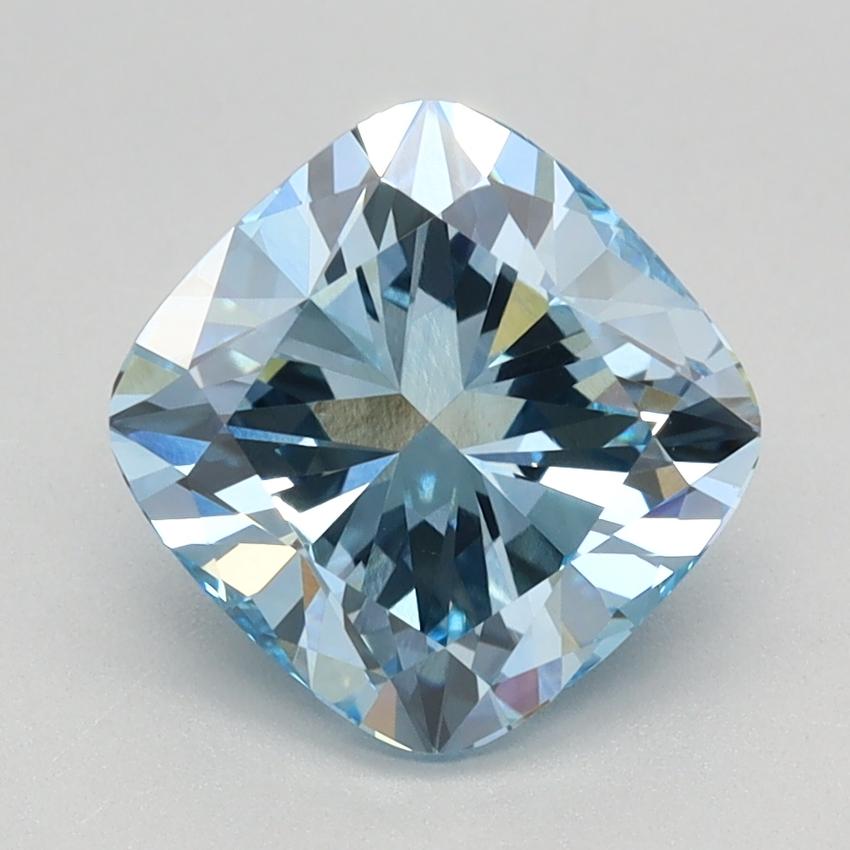 2.14 Ct. Fancy Intense Blue Cushion Lab Grown Diamond