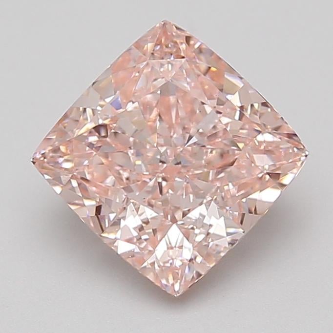 3.17 Ct. Fancy Vivid Pink Cushion Lab Grown Diamond