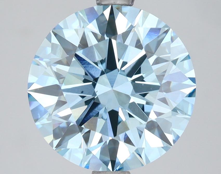 4.04 Ct. Fancy Intense  Blue Round Lab Grown Diamond