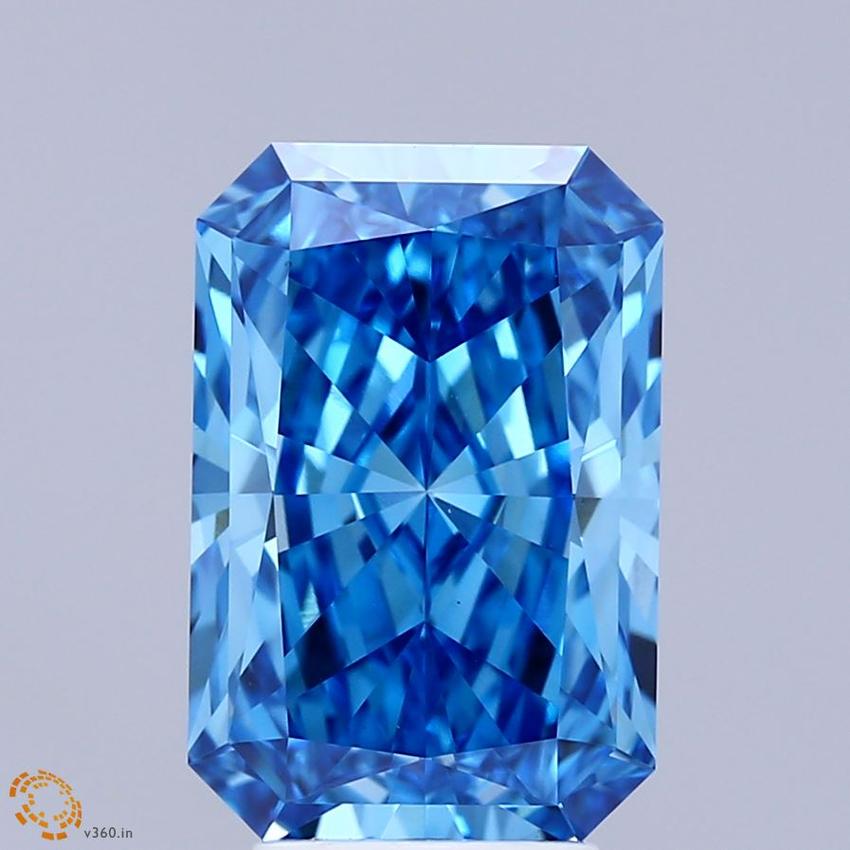 4.39 Ct. Fancy Vivid Blue Radiant Lab Grown Diamond