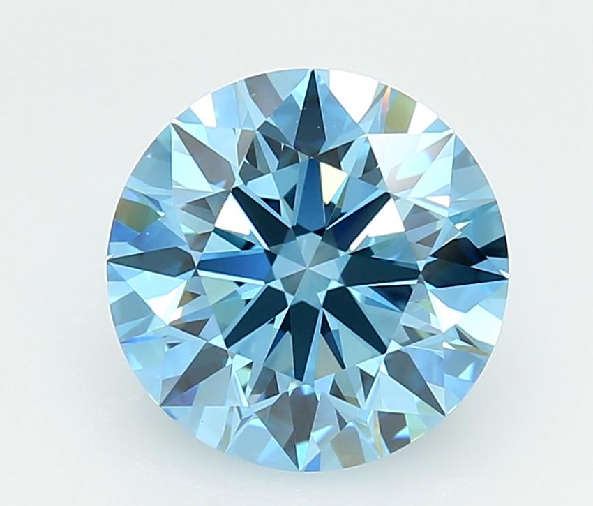 3.01 Ct. Fancy Vivid  Blue Round Lab Grown Diamond