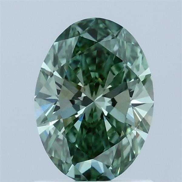 1.08 Ct. Fancy Vivid Green Oval Lab Grown Diamond