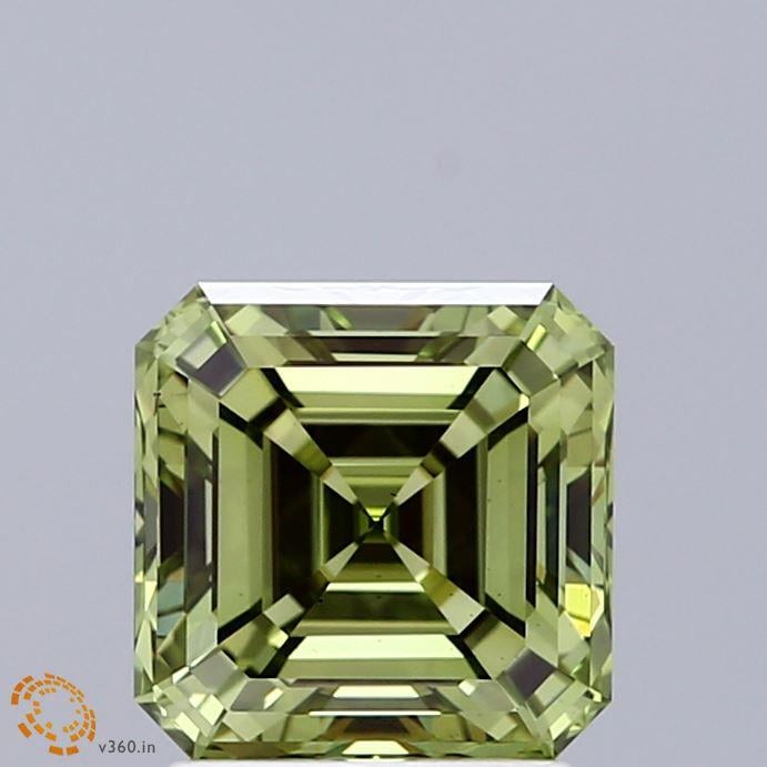 2.02 Ct. Fancy Vivid  Green Asscher Lab Grown Diamond