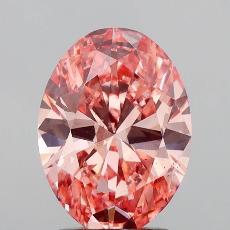 2.01 Ct. Fancy Vivid Brownish Pink Oval Lab Grown Diamond