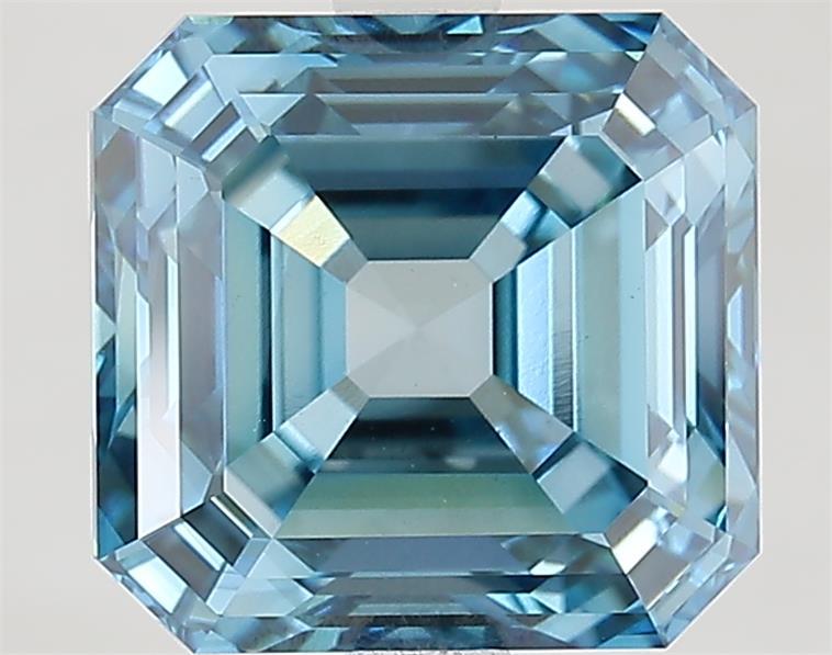 4.09 Ct. Fancy Vivid  Blue Asscher Lab Grown Diamond