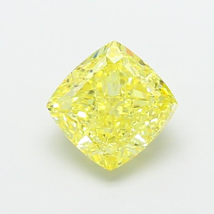 2.52 Ct. Fancy Intense  Yellow Cushion Lab Grown Diamond