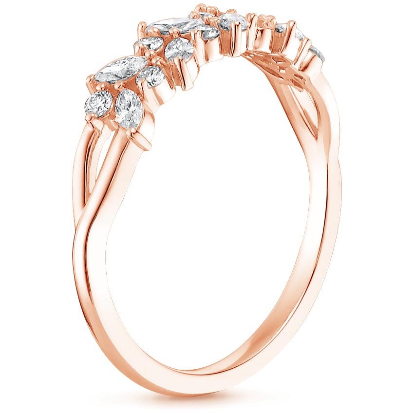 14K Rose Gold Jardiniere Diamond Ring, large side view