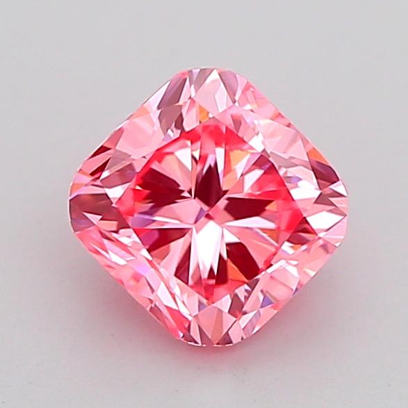 1.10 Ct. Fancy Vivid Pink Cushion Lab Grown Diamond