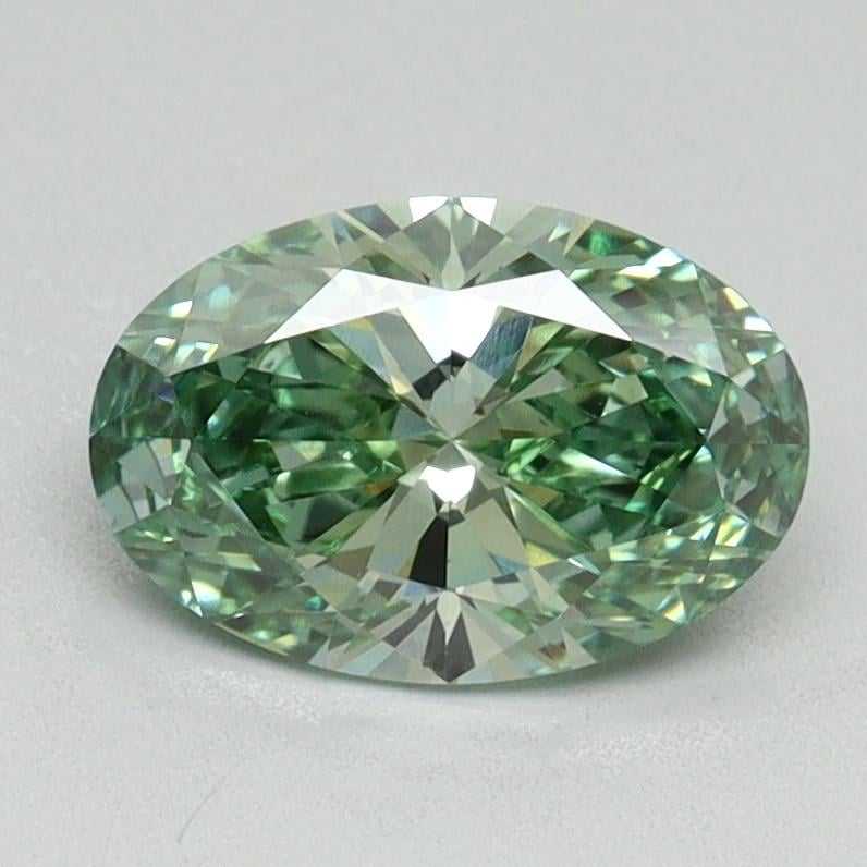 1.18 Ct. Fancy Vivid Green Oval Lab Grown Diamond