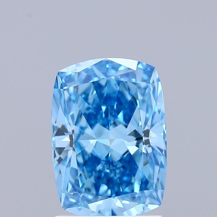 2.02 Ct. Fancy Vivid  Blue Cushion Lab Grown Diamond