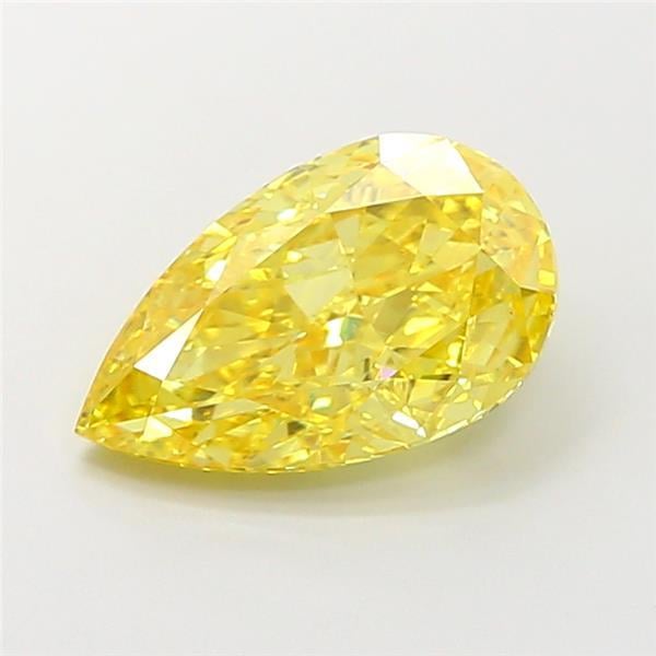 3.66 Ct. Fancy Vivid  Yellow Pear Lab Grown Diamond
